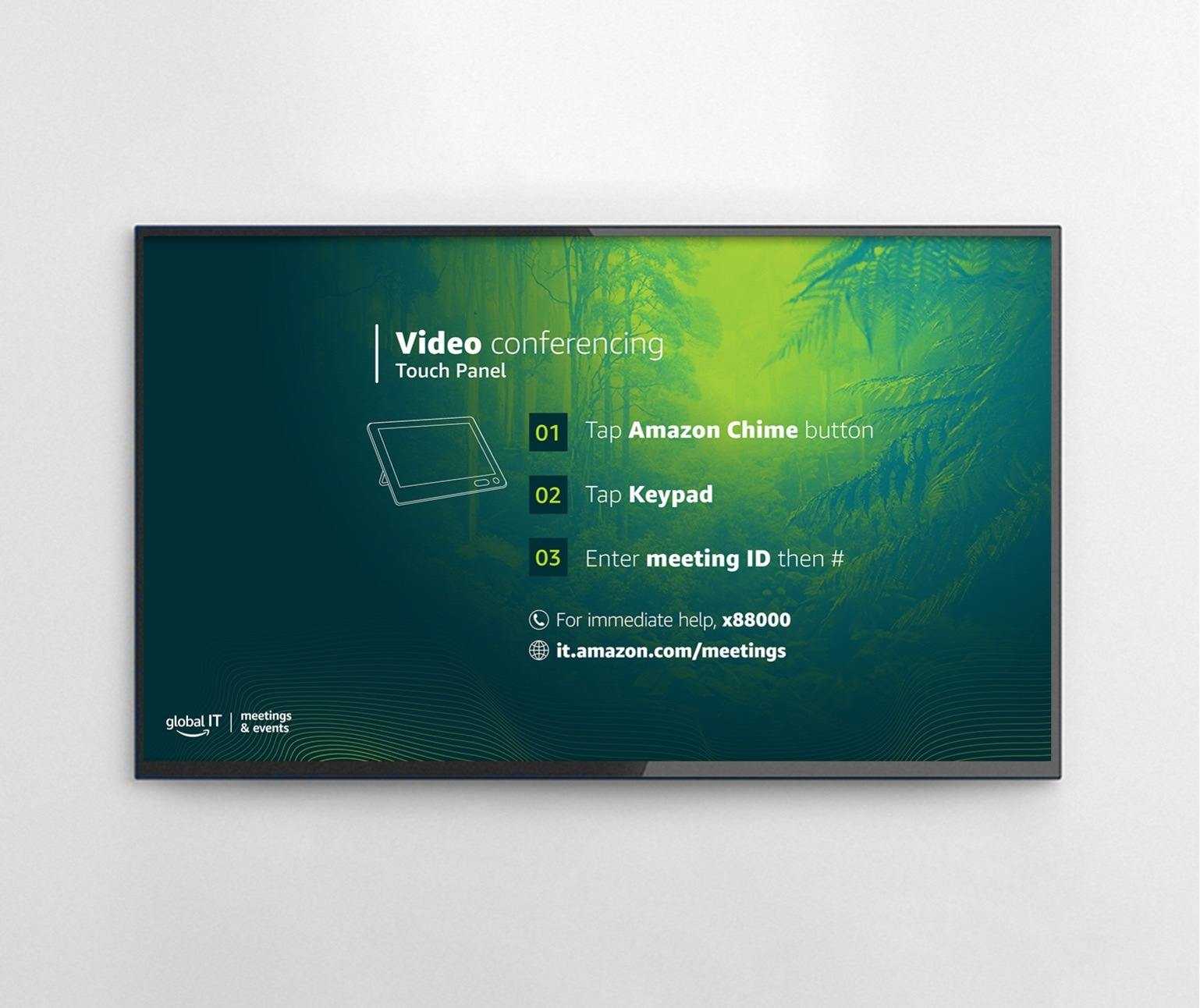 Amazon Global IT Meetings and Events Signage