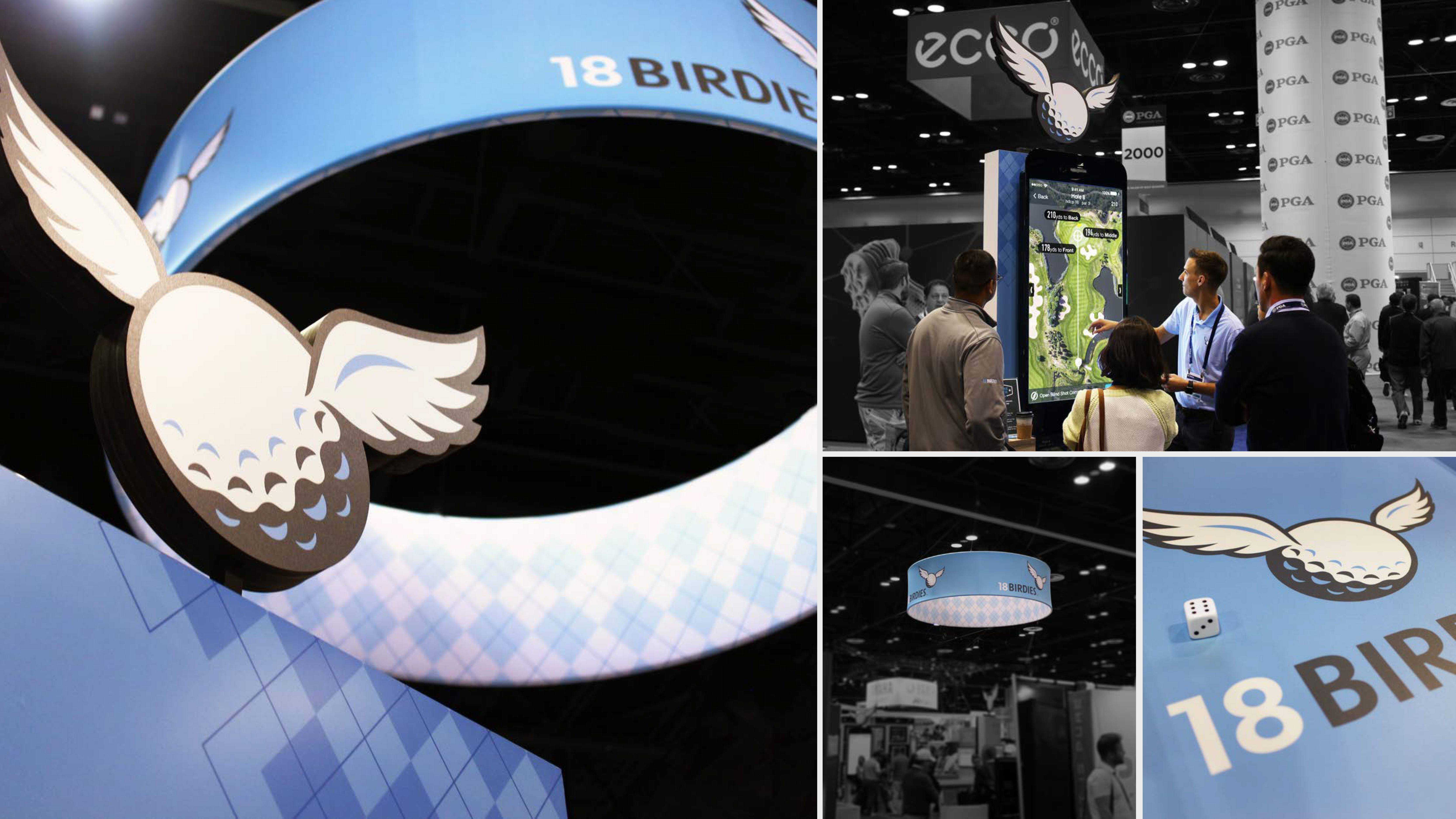 18Birdies tradeshow booth images in a grid