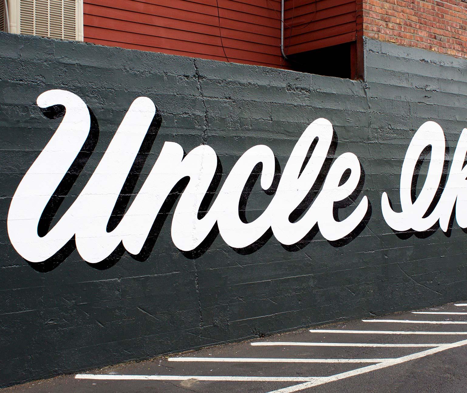 Uncle Ike's logo on exterior of building
